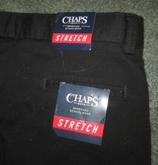 NWT Boys Chaps Black Stretch Uniform Pants Sz 16 Husky FREE SHIPPING
