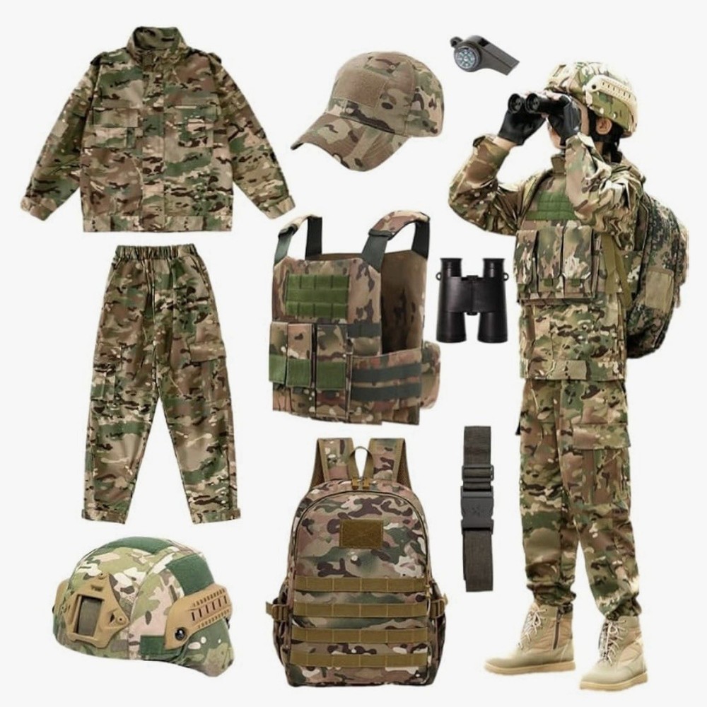 Tactical Military Uniform Boys Sz 130 MEDIUM Shirt Pants Suit Vest Backpack Set