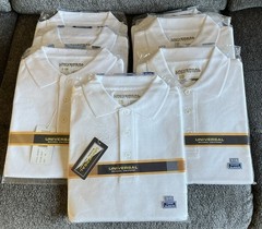 Universal School Uniform ~ 7 White Shirts ~ Sizes 16 & 18 ~ Short & Long Sleeve