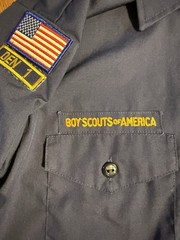 Venturing Cub Scout Shirt Youth XL Blue Short Sleeve Uniform, Patches USA
