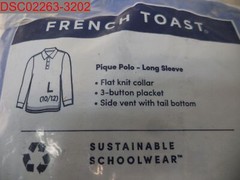 French Toast Boys Royal Blue Long Sleeve Pique Polo, Size L (10/12) 884503503066