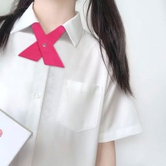 School Uniform Pre Tied Bows for Girls Women Solid Color Adjustable Rose Red