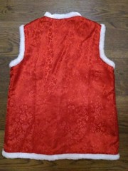 CHINESE Red Embroidered Dragon Brown Silk Vest Traditional size 5 T Big Boys NEW