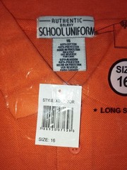Galaxy School Uniform Polo Shirt Long Sleeve Orange Gold Size 16 New In Pack