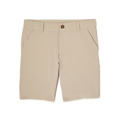 Wonder Nation Boys School Uniform Shorts Size 14 Husky Warm Beige Stretch 2 Pack