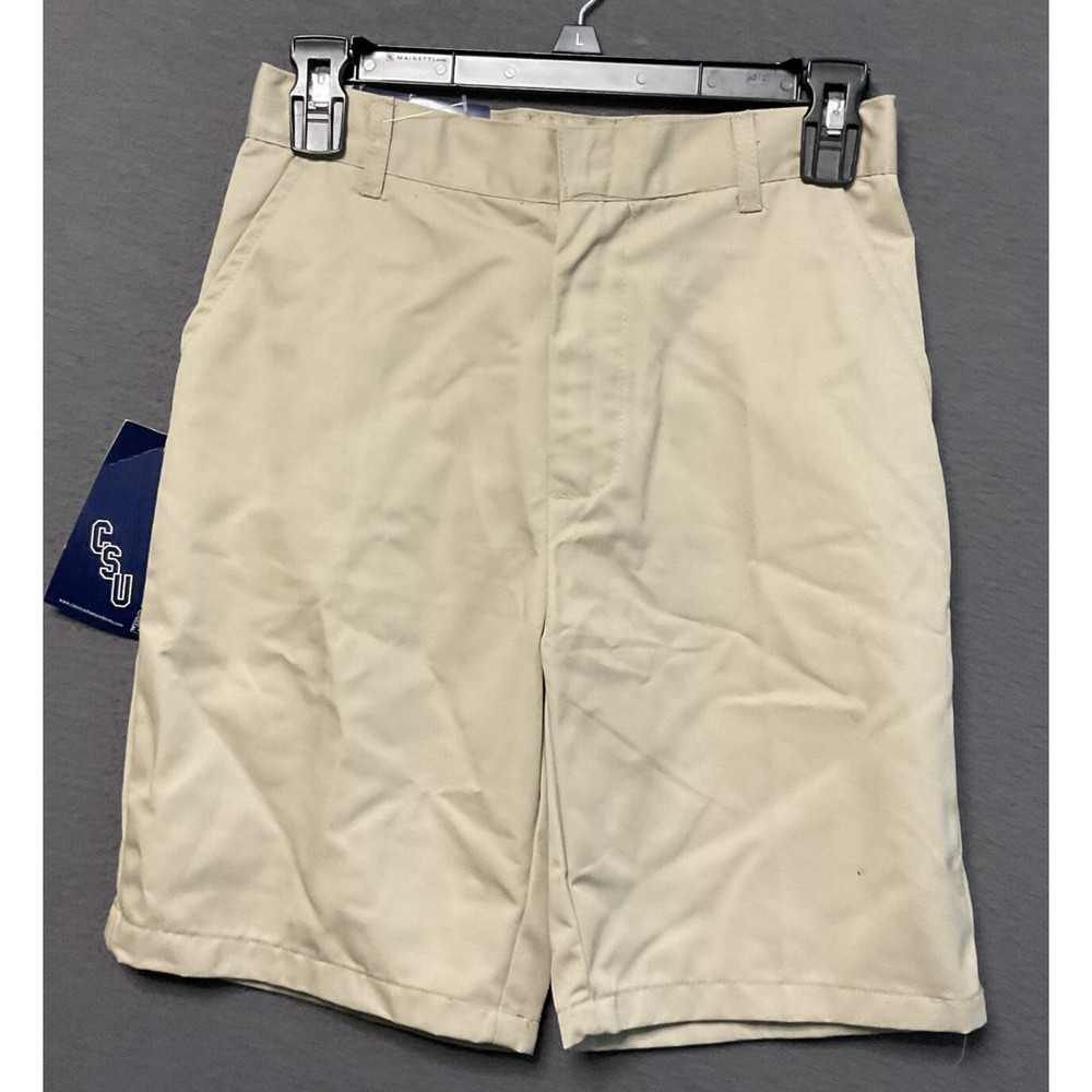 Classic School Uniform Shorts Boys 10 Khaki Flat Front Adjustable Schoolwear