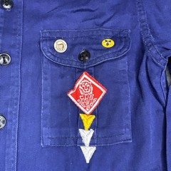 VINTAGE Cub Scouts BSA Shirt Blue Uniform w/ Patches Pins Hat Scarf Plus 50s