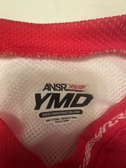 ANSR youth jersey size medium red white racing motocross