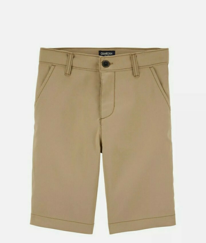 New Boys Size 7 OshKosh B’gosh Moisture-Wicking Uniform Chino Shorts beige
