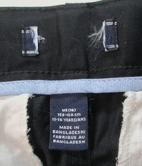 LANDS END Black Plain Front School Uniforms Chino Pants Boys 16 Inseam 28″ NEW