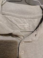 Green Lands’ End long sleeve button up shirt/polo and Grey uniform polo