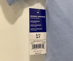 George Boys School Uniform Light Blue Short Sleeve Polo Shirt -Size Small (6-7)
