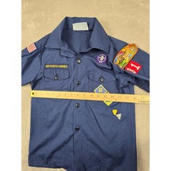 Boy Scouts of America Shirt Kids Youth M 10-12 Blue Patches USA Made Gorpcore