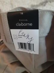 Claiborne Boy Approved Schoolwear Khaki Pants Size 16 Pleated New Garment Guard