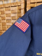 VTG Boy Scouts of America Shirt Youth X Large Blue Uniform Short Sleeve BSA USA