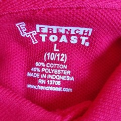 Boys French Toast Uniform Red Short Sleeved Shirt Size L 10-12