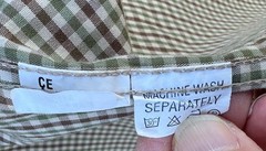 ORIENT EXPRESSED Size 7 Button Down Dress Shirt Brown Green Tiny Gingham