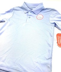 School Uniform Shirt Boys Size 6/7 Blue Top Collared Shrink Resistant Children