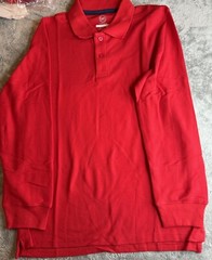 Wonder Nation Kids Long Sleeve Polo Shirt Size XL (14-16) Red School Uniform