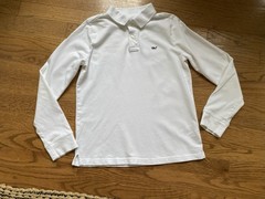 Vineyard Vines Kid Boys Solid White Shirt Stretch Pique Long Sleeve Polo 8-10