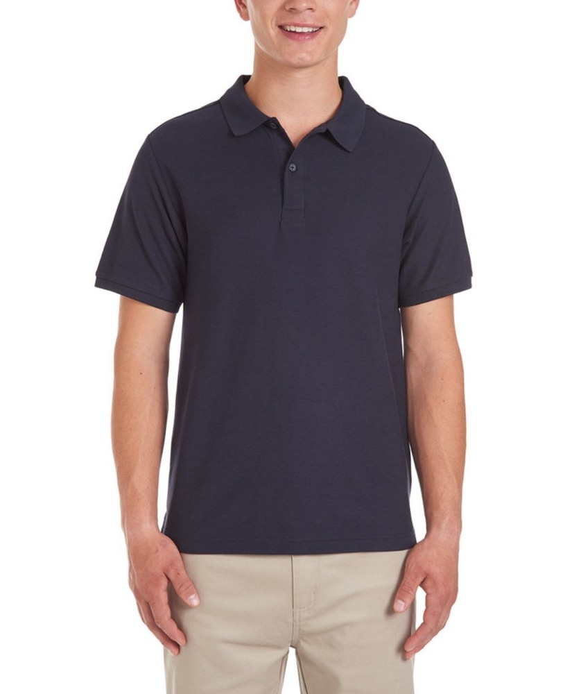 Nautica Young Men Uniform Short Sleeve Double Pique Polo Shirt XL (40-41) Navy