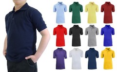 Boys School Uniform Short Sleeve Polos Shirts Color – Sizes 4-20 Cotton Blend