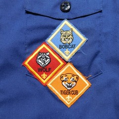 Boy Scouts Of America Shirt Boys Medium Blue Cub Scout Uniform Belt Webelos