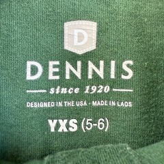 DENNIS UNIFORM Polo Shirt Kids Size 5-6 XS YXS Short Sleeve Green Unisex School