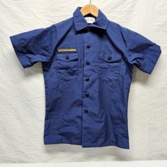Boy Scouts of America Uniform Shirt Boys Youth Large Navy Blue Short Sleeve BSA