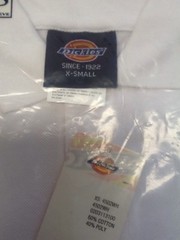 Dickies Kids Polo Shirt Size XS (4) White Short Sleeve