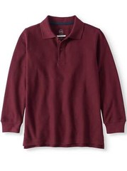 Wonder Nation Long Sleeve Polo Boys SIZE S RED WINE School Uniform –i5–