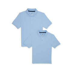 2-PacK Wonder Nation School Uniform Pique Polo Shirts Boys XS (4-5) Blue Cotton