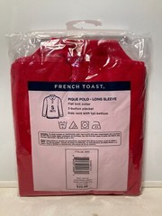 Red School Uniform Shirt Long Sleeve Button Pique Polo S 6/7 Unisex French Toast
