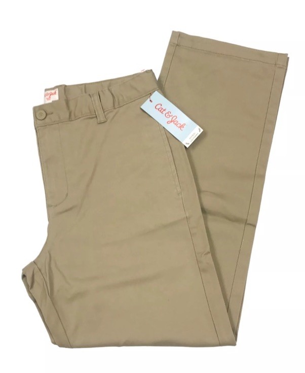 Cat & Jack Boys Size 14 Husky School Uniform Chino Pants Vintage Khaki 14H