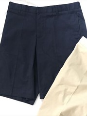 French Toast Uniform Khaki Navy Boys Flat Front Short Size 16 Husky Adjustable