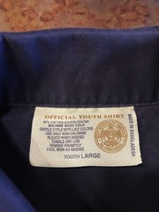 Youth Large Vintage BSA Boy Scouts of America Short Sleeve Shirt USA Navy Blue