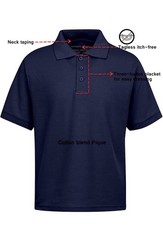 Boy’s School Uniform Short Sleeve Navy Blue Polo Shirt TAGLEss Galaxy Sz 5
