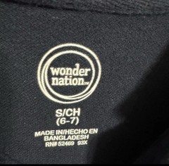 Boys School Uniform Shirt Navy Blue Size 6-7 Short Sleeve By Wonder Nation