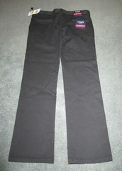 NWT Boys Chaps Black Stretch Uniform Pants Sz 16 Husky FREE SHIPPING