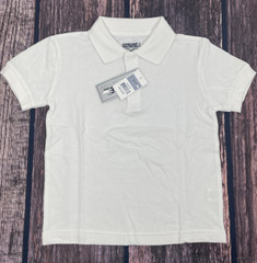 Genuine White Polo Short Sleeve School Uniform Shirt Childrens Sz M (5/6) NWT