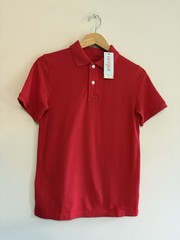 Cat & Jack Polo Shirt Boys Large Red No-Roll Collar Wicking School Uniform NWT