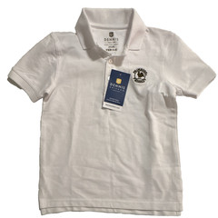 NWT Primrose School Dennis Uniform Unisex White Piqué Polo Shirt YXS