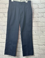 Boys A+ Fabrics School Uniform Pants Slim Front Pleated Blue Navy Size 6