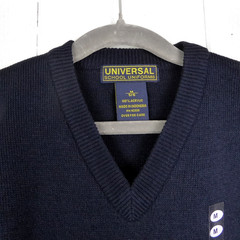 Universal School Uniform Sweater Vest Yth SZ M 5/6 Preppy Academia Navy Blue NWT