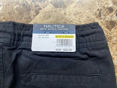 Nautica Boys School Uniform Pants M 10/12 Regular Black