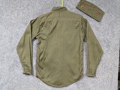 Vintage Boy Scouts Of America Shirt Hat Set Boys 14 Green Scout Uniform Twill