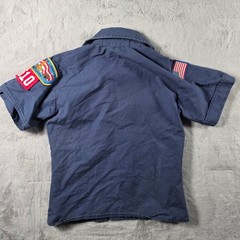 Boy Scouts of America Uniform Shirt Kids Youth Small Navy Blue Patches BSA 510