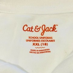 New Cat & Jack Boys Short Sleeve White School Uniform Polo Shirt – Size XXL 18