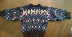 Vtg French Toast Boys Navy Cardigan Sweater, 4t Button Front, School Geometric