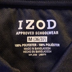 NWT Men’s M 36/37 IZOD Navy Blue Short Sleeve Polyester Polo Approved Schoolwear